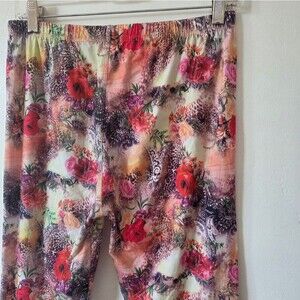 Women's Leggings Pink Floral Romantic French Coquette Animal Print Chic Stretchy